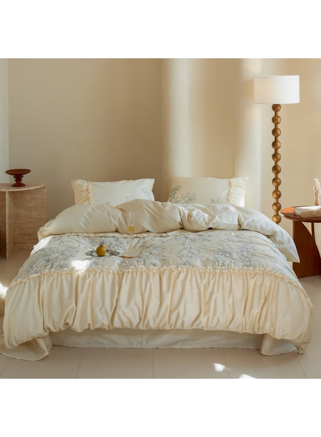 LUBANHOME A set of 4-piece bedding, including 1 sheet（245*250cm）, 1 quilt cover（200*230cm） and 2 pillowcases（48*74cm）. Suitable for beds measuring 1.5 meters (single bed) and 1.8 meters (double bed). - Image 5